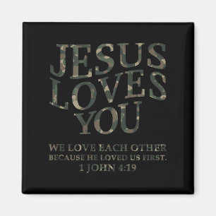 Jesus Loves You Me Camo Christian Youth Men God So Magnet