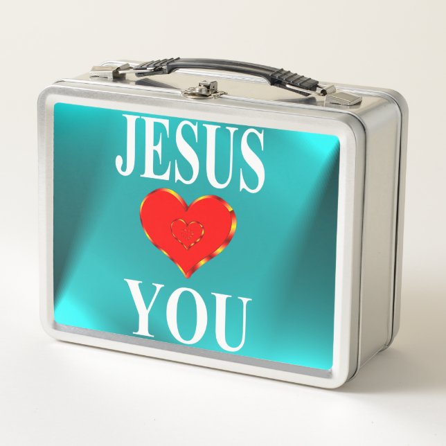 Jesus Loves You Metal Lunch Box (Front)