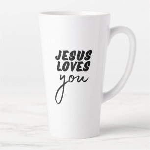 'Jesus Loves You' Minimalist Christian Encouraging Latte Mug