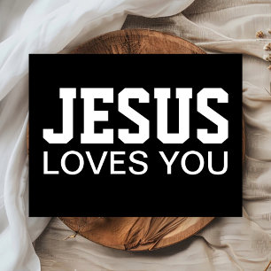 Jesus Loves You Motivational Typography Postcard