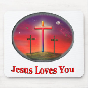 jesus loves you mouse pad
