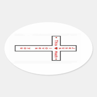 Jesus Loves You Oval Sticker