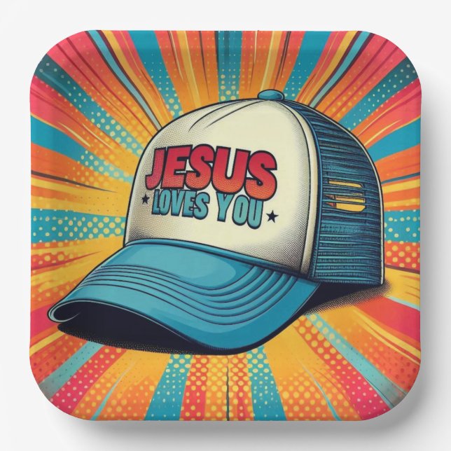 Jesus loves you paper plates! plate (Front)