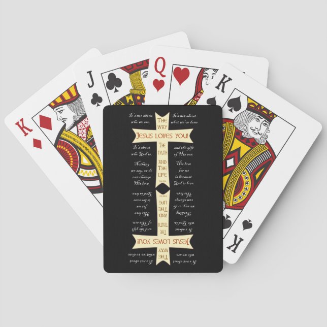 Jesus Loves You - Playing Cards -up-down (Back)