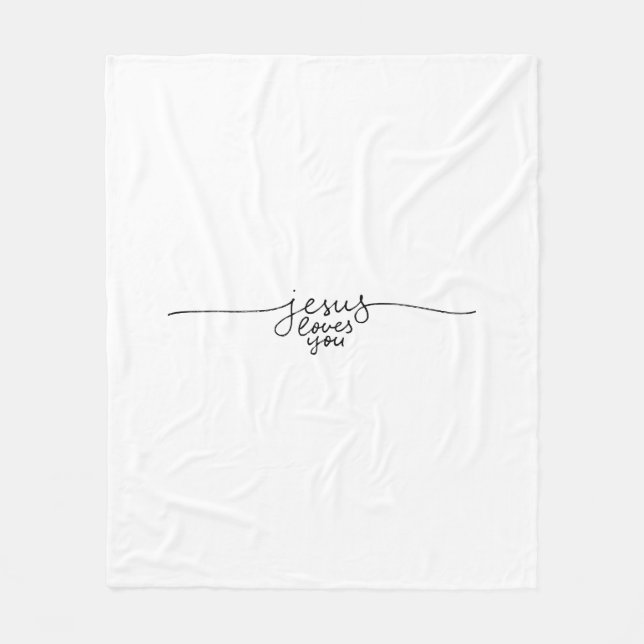 Jesus Loves You Plush Blanket (Front)
