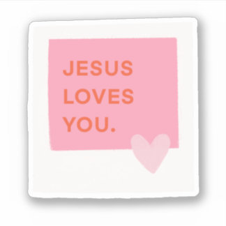 Jesus Loves You Polaroid Sticker
