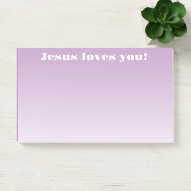 Jesus loves you! | purple ombre post-it notes (Office)