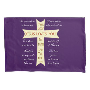 Jesus Loves You - Purple Pillowcase - corrected