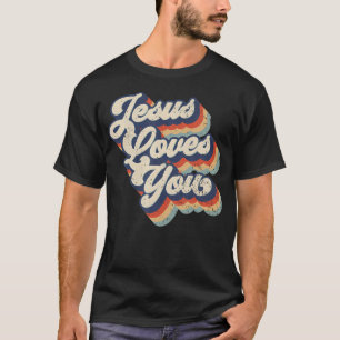 Jesus Loves You Retro Vintage Style Graphic Design T-Shirt