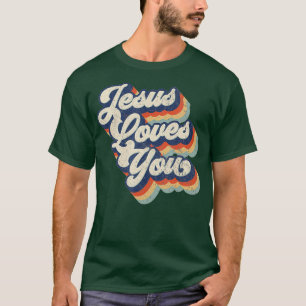 Jesus Loves You Retro Vintage Style Graphic T-Shirt