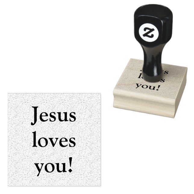 Jesus loves you! rubber stamp (Stamped)
