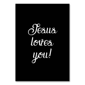 Jesus loves you! Script writting Table Number