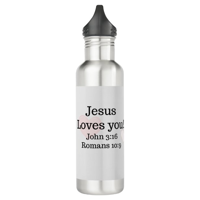 Jesus Loves You Scripture 710 Ml Water Bottle (Left)