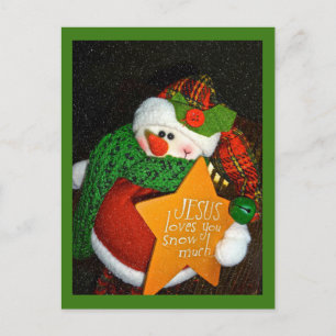 Jesus Loves You Snow Much! Christian Theme Snowman Postcard