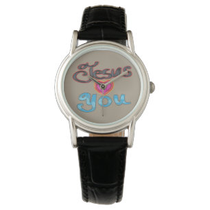 Jesus Loves You with Pink Heart Watch