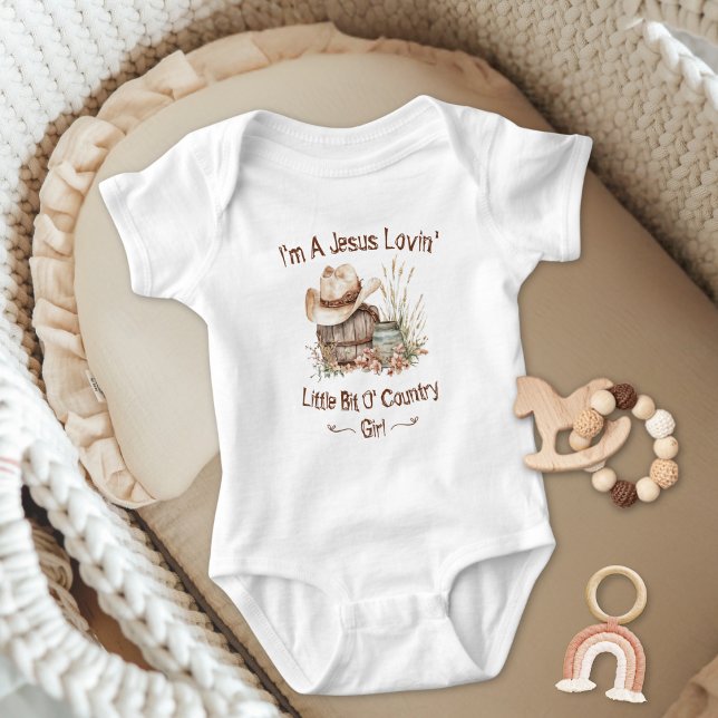 Jesus Loving Little Bit of Country Baby CowGirl Bodysuit (Creator Uploaded)