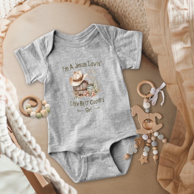 Jesus Loving Little Bit of Country Baby CowGirl Bodysuit (Creator Uploaded)