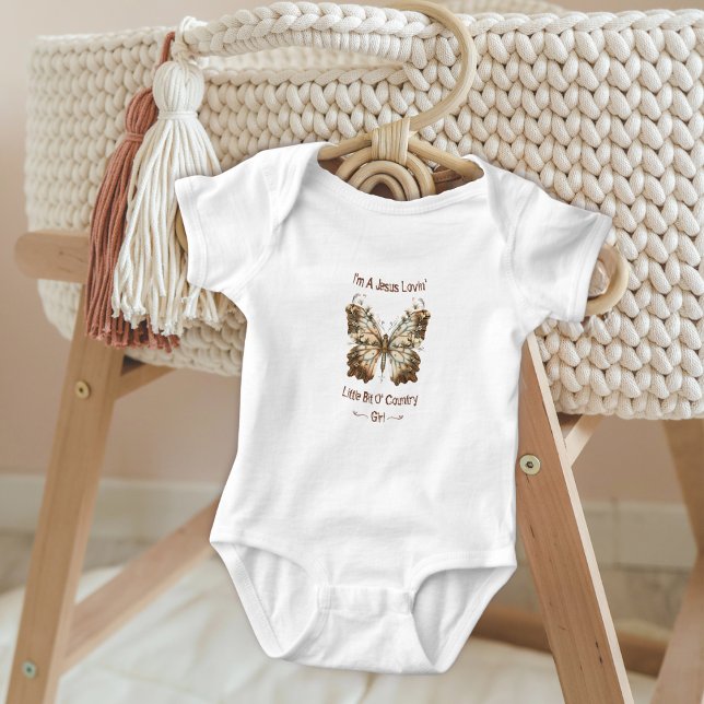 Jesus Loving Little Bit of Country Baby Girl Bodysuit (Creator Uploaded)