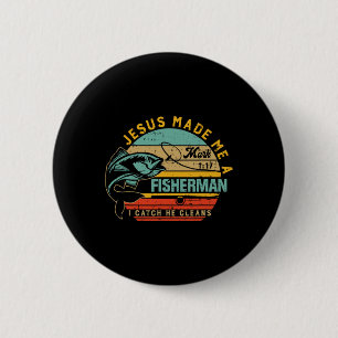 Jesus Made Me A Fisher Of Man Christian Gift For F 6 Cm Round Badge