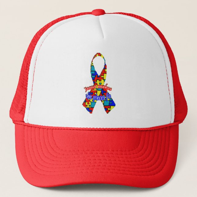 "Jesus Makes The Pieces Fit" Trucker Hat (Front)