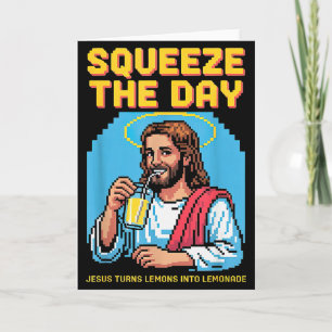 Jesus Making Lemonade Funny Christian Mens Womens Card