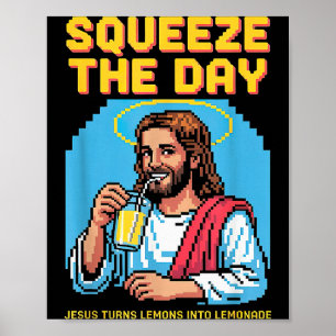 Jesus Making Lemonade Funny Christian Mens Womens  Poster