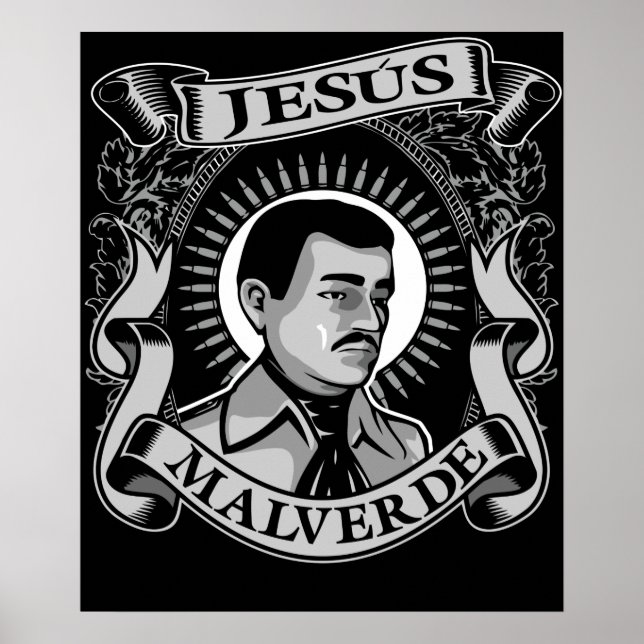 Jesus Malverde Gift Mexican Hero Jesus Malverde Poster (Front)