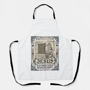 Jesus Manuscript Jesus Christian Faith Vintage Apron