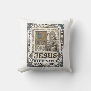 Jesus Manuscript Jesus Christian Faith Vintage Cushion