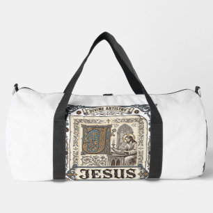 Jesus Manuscript Jesus Christian Faith Vintage Duffle Bag