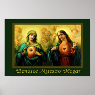 Jesus & Maria Bendice Nuestro Hogar Spanish Poster