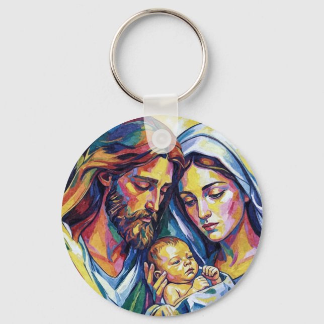 Jesus Mary and Joseph Key Ring (Front)