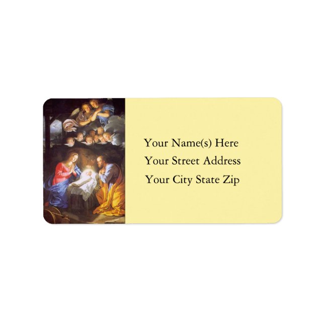 Jesus Mary and Joseph Vintage Address Label (Front)
