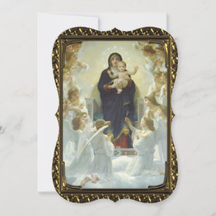 Jesus Mary Angels Fine Art Fancy Cut Christmas Holiday Card