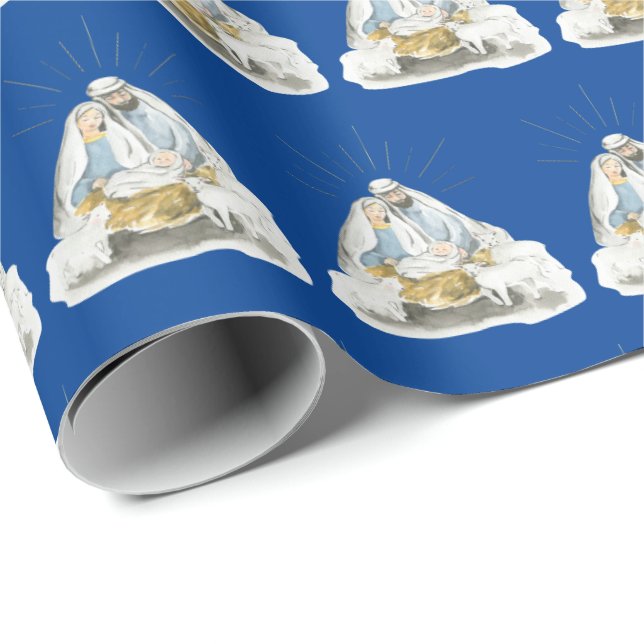 Jesus,Mary,Joseph Christmas Wrapping Paper (Roll Corner)