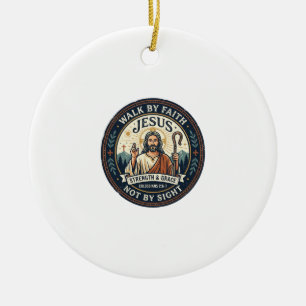 Jesus Matcha Cafe Trend Shirt Christian Graphic_1 Ceramic Ornament