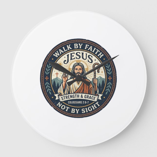 Jesus Matcha Cafe Trend Shirt Christian Graphic_1 Large Clock (Front)