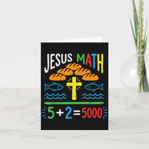 Jesus math 2 fishes 5 breads feeds the 5000 bible card