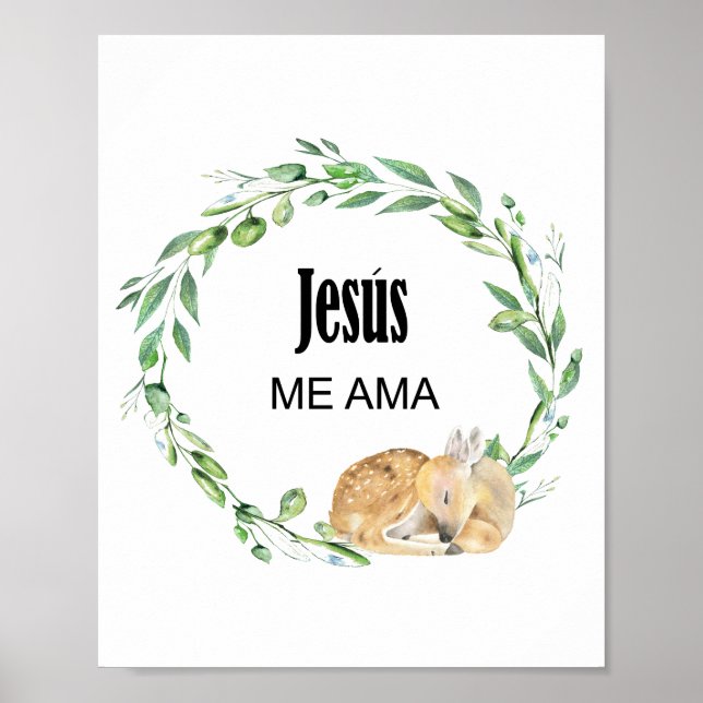 Jesus me ama, spanish bible verse poster (Front)