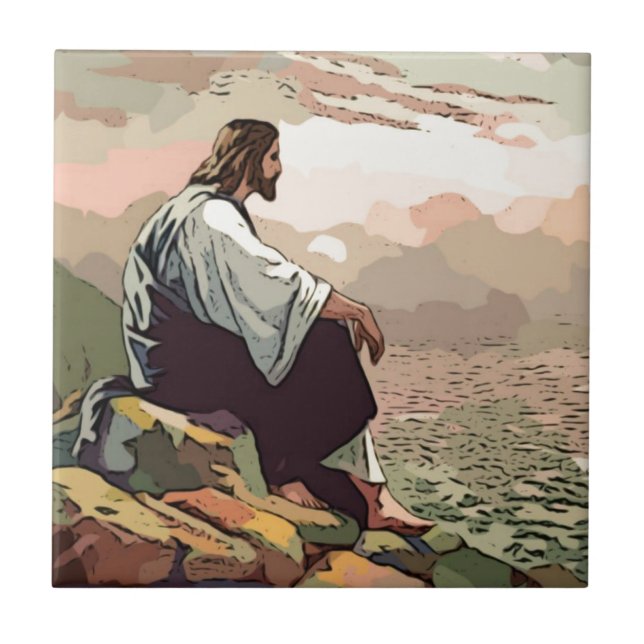 Jesus Meek and Mild Ceramic Tile (Front)