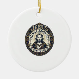 Jesus Memory Care Alzheimer Caregiver Shirt Christ Ceramic Ornament