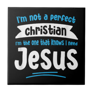 Jesus Men Women Kids Fun Christian Bible Faith Jes Ceramic Tile