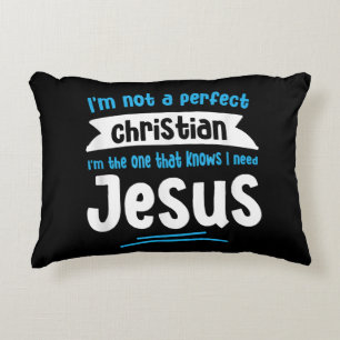 Jesus Men Women Kids Fun Christian Bible Faith Jes Decorative Cushion