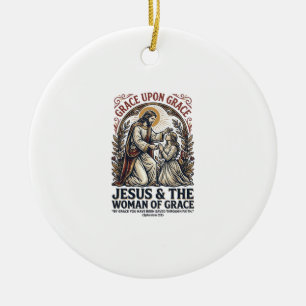 Jesus Menopause Midlife Women Encouragement Shirt Ceramic Ornament
