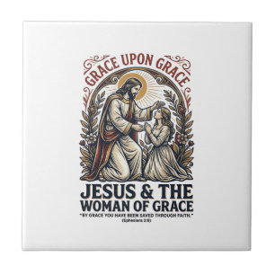 Jesus Menopause Midlife Women Encouragement Shirt Ceramic Tile