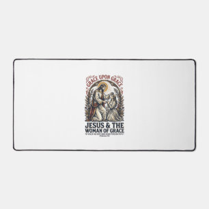 Jesus Menopause Midlife Women Encouragement Shirt Desk Mat