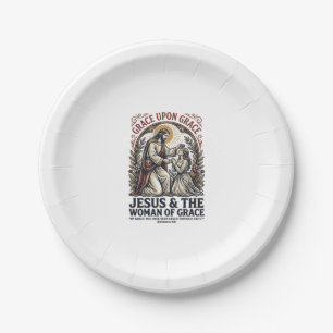 Jesus Menopause Midlife Women Encouragement Shirt Paper Plate