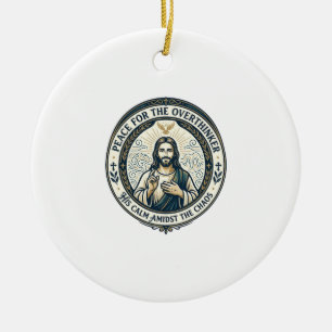 Jesus Mental Health Affirmations T-Shirt Inspirati Ceramic Ornament