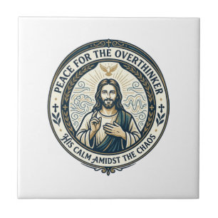 Jesus Mental Health Affirmations T-Shirt Inspirati Ceramic Tile