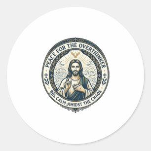 Jesus Mental Health Affirmations T-Shirt Inspirati Classic Round Sticker